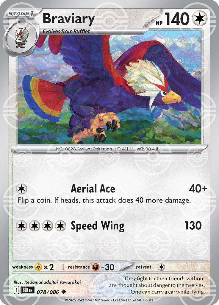 Braviary (Poke Ball Pattern) 078/086 — Black Bolt
