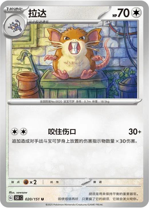 Raticate 020/151 — Collect 151 Hope