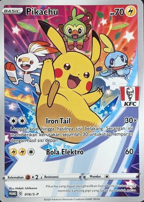 Pikachu Indonesian KFC Promo card (IDN)