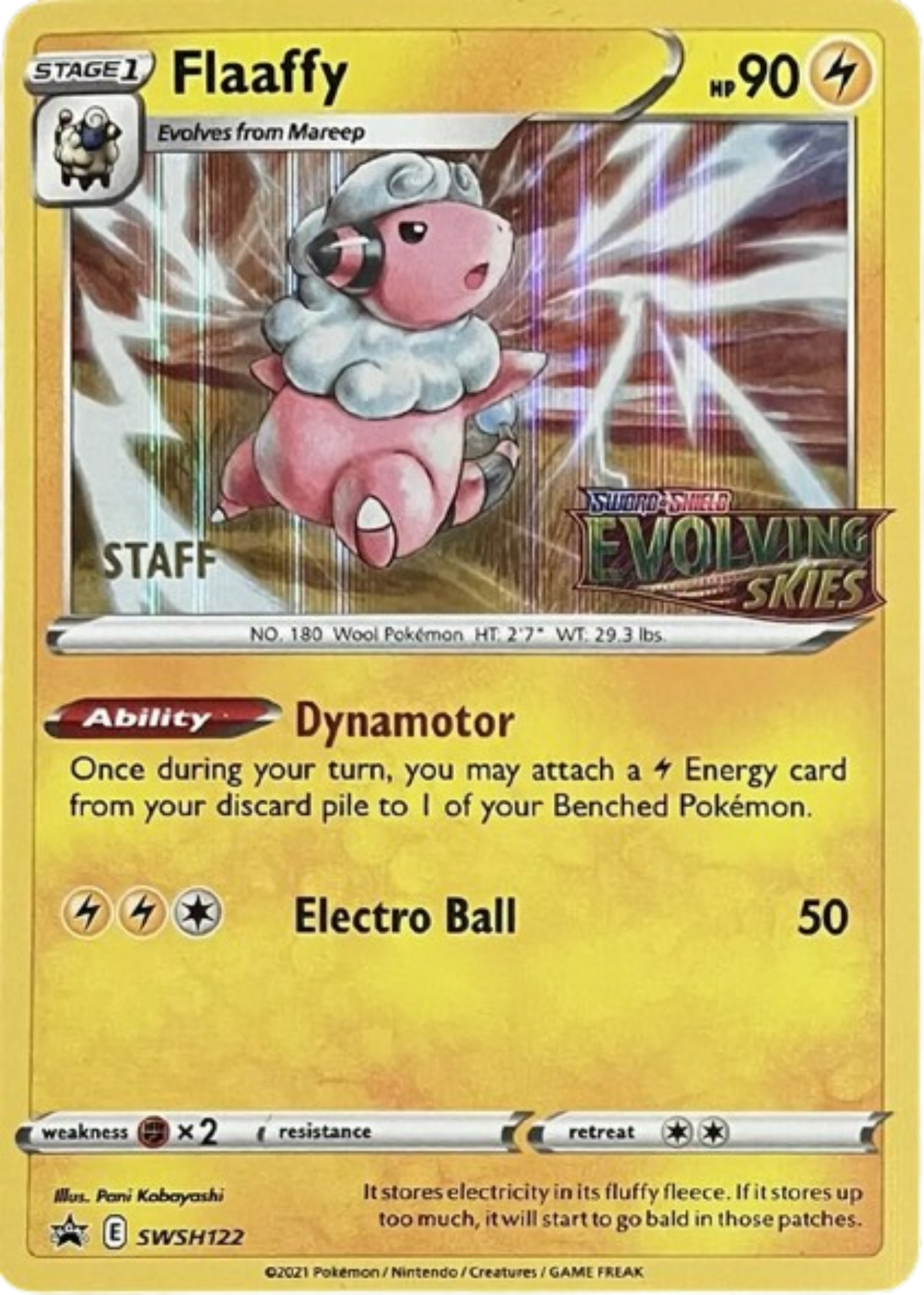 Flaaffy [Staff] - SWSH122 - Sword & Shield Promo Pokemon - Collectr