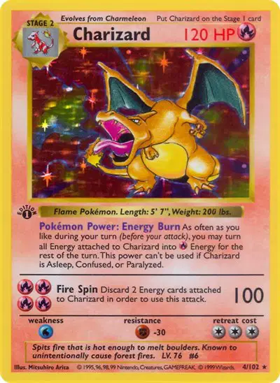 Charizard 4/102 1. Ausgabe Basisset