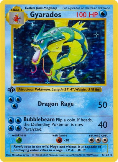 Gyarados 6 — Base Set (1st Edition & Shadowless)