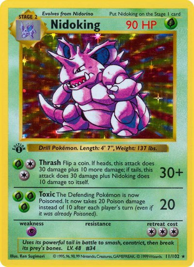 Nidoking 11 — Base Set (1st Edition & Shadowless)