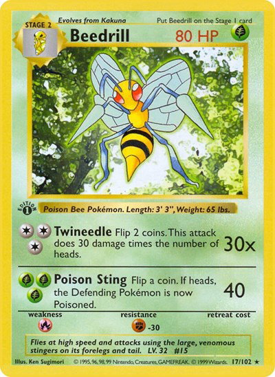 Beedrill 17 — Base Set (1st Edition & Shadowless)
