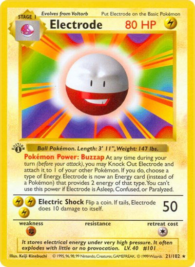 Electrode 21 — Base Set (1st Edition & Shadowless)
