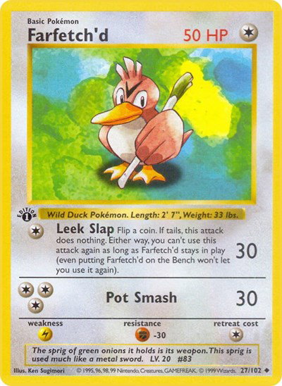 Farfetch'd 27 — Base Set (1st Edition & Shadowless)