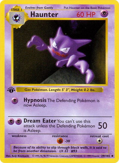Haunter 29 — Base Set (1st Edition & Shadowless)