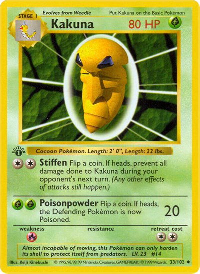 Kakuna 33 — Base Set (1st Edition & Shadowless)