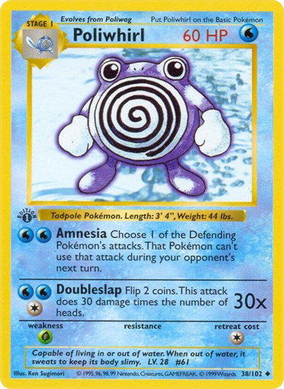 Poliwhirl 38 — Base Set (1st Edition & Shadowless)