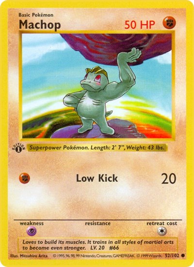 Machop 52 — Base Set (1st Edition & Shadowless)