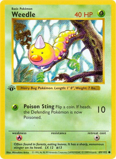 Weedle 69 — Base Set (1st Edition & Shadowless)
