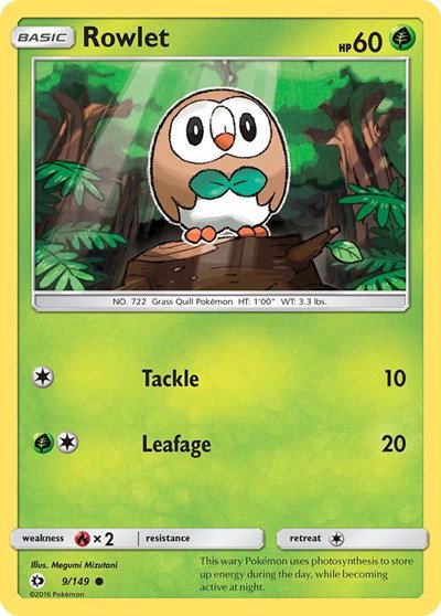 Rowlet 9 — Sun & Moon Base Set