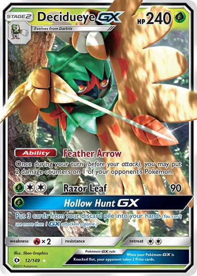 Decidueye GX 12 — Sun & Moon Base Set