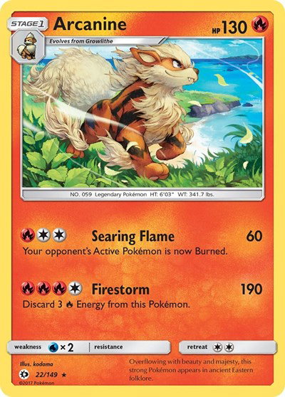 Arcanine 22 — Sun & Moon Base Set