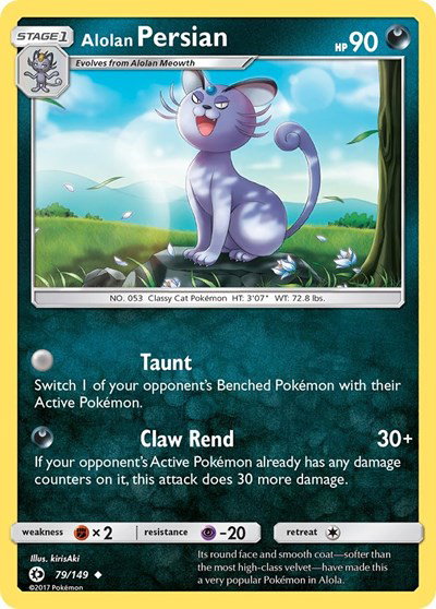 Alolan Persian 79 — Sun & Moon Base Set