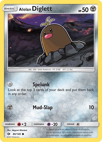 Alolan Diglett 86 — Sun & Moon Base Set