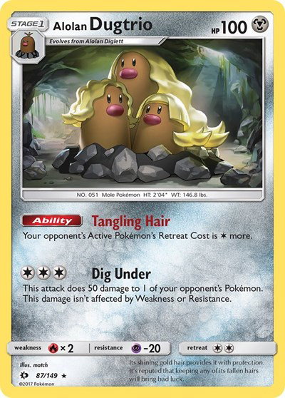 Alolan Dugtrio 87 — Sun & Moon Base Set