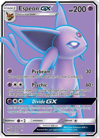 Espeon GX (Full Art) 140 — Sun & Moon Base Set