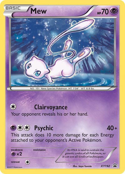basic pokemon mew promo card value - XY192 - XY Promos This is of Promotional rarity Mew 2001 Southern Islands #1/18