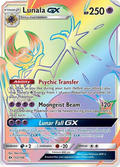 Lunala GX (Secret) 153 — Sun & Moon Base Set