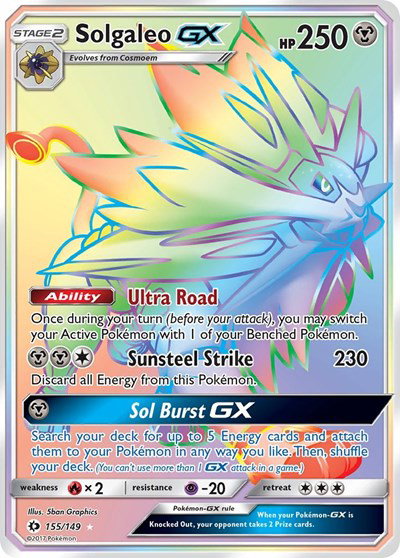 Solgaleo GX (Secret) 155 — Sun & Moon Base Set