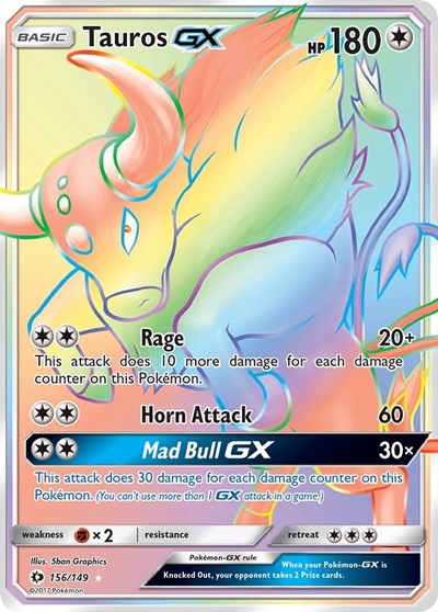 Tauros GX (Secret) 156 — Sun & Moon Base Set