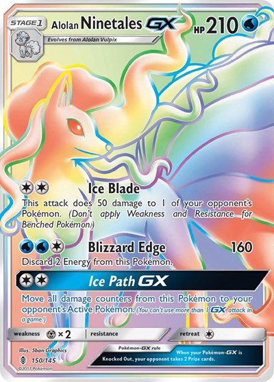 Alolan Ninetales GX (Secret) 150/145 — Guardians Rising