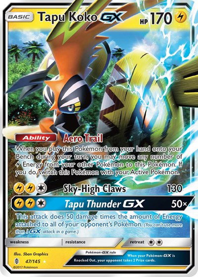 Tapu Koko GX 47/145 — Guardians Rising
