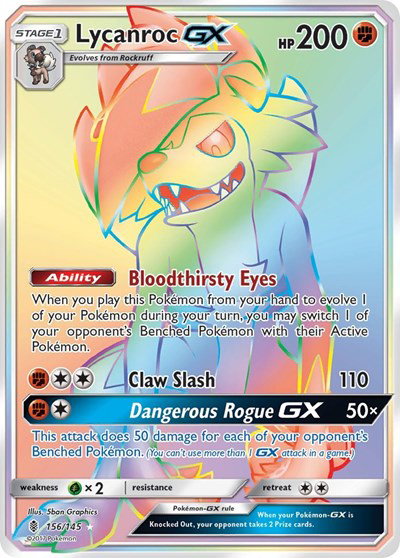 Lycanroc GX (Secret) 156/145 — Guardians Rising