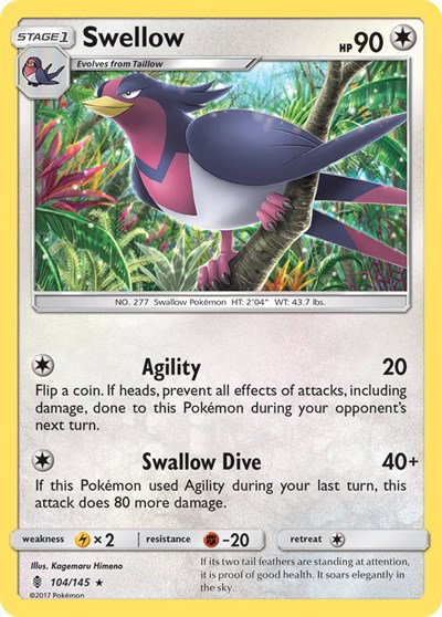 Swellow 104/145 — Guardians Rising