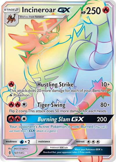 Incineroar GX (Secret) 147/145 — Guardians Rising