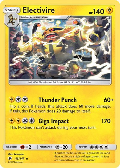 Electivire 43/147 — Burning Shadows