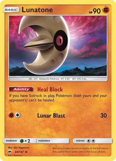 Lunatone 68/147 — Burning Shadows