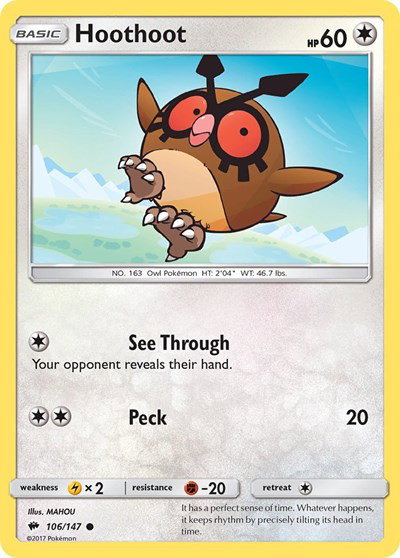Hoothoot 106/147 — Burning Shadows