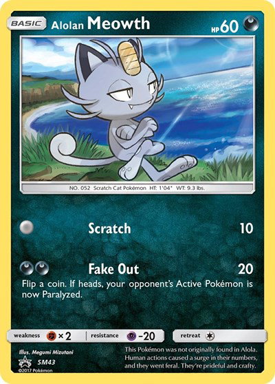 Alolan Meowth SM43 — Sun & Moon Promo