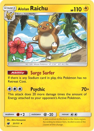 Alolan Raichu 31/111 — Crimson Invasion
