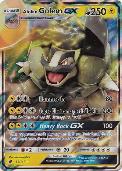 Alolan Golem GX 34/111 — Crimson Invasion