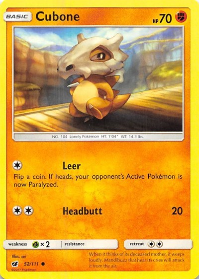Cubone 52/111 — Crimson Invasion