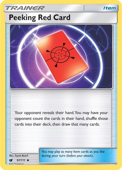 Peeking Red Card 97/111 — Crimson Invasion