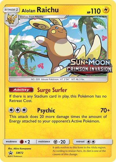 Alolan Raichu (Prerelease) SM72 — Sun & Moon Promo