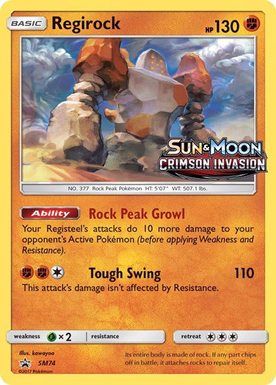Regirock (Prerelease) SM74 — Sun & Moon Promo