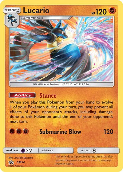 Lucario SM54 — Sun & Moon Promo