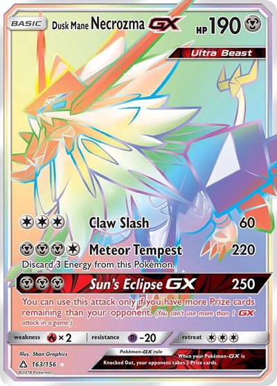 Dusk Mane Necrozma GX (Secret Rare) 163/156 — Ultra Prism
