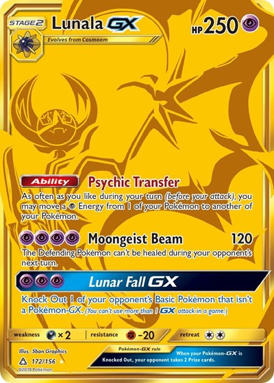 Lunala GX (Secret Rare) 172/156 — Ultra Prism