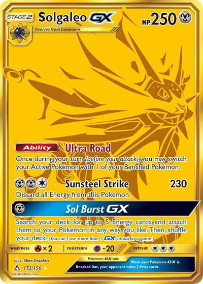 Solgaleo GX (Secret Rare) 173/156 — Ultra Prism