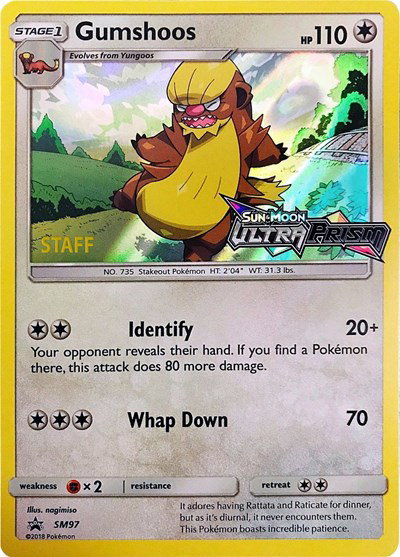 Gumshoos (Staff Prerelease) SM97 — Sun & Moon Promo