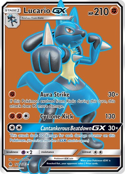 Lucario GX (Full Art) 122 — Forbidden Light