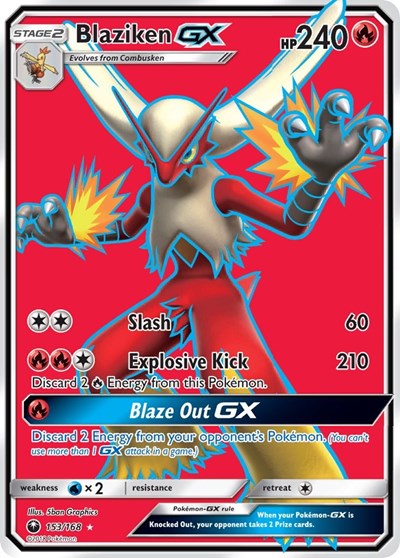 Blaziken GX (Full Art) 153 — Celestial Storm