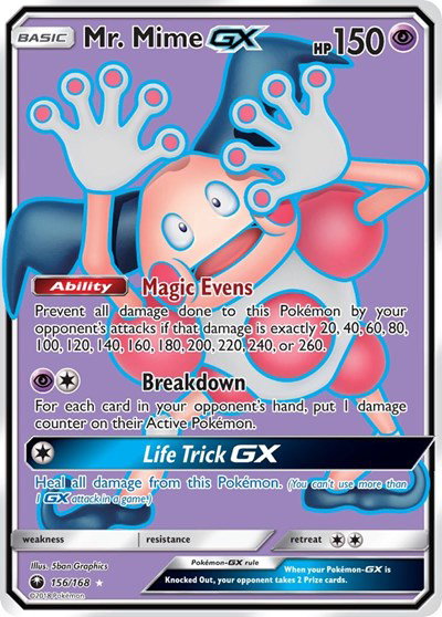 Mr. Mime GX (Full Art) 156 — Celestial Storm