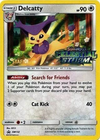 Delcatty (Staff Prerelease) SM132 — Sun & Moon Promo